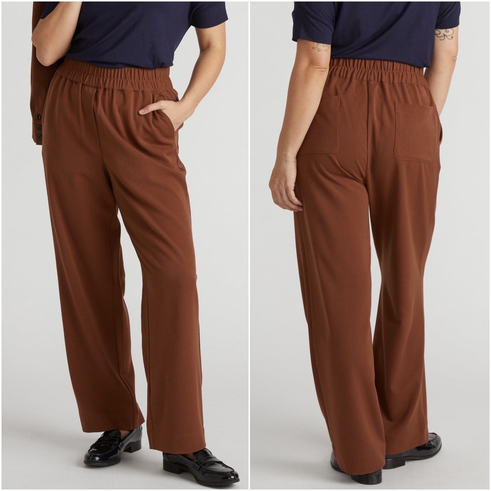 Universal Standard All Day Easy Pants Pull On Pony Brown‎ Plus Size 3XL (34-36)